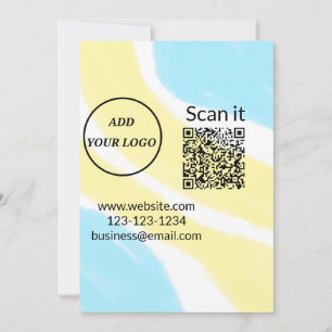 Simple minimal q r code add logo scan code name we invitation