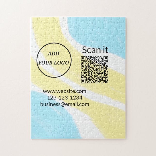Simple minimal q r code add logo scan code name we jigsaw puzzle (Vertical)