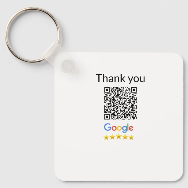 Simple minimal q r code add logo scan code name we key ring (Front)