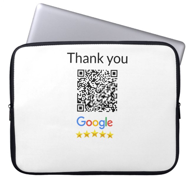 Simple minimal q r code add logo scan code name we laptop sleeve (Front)