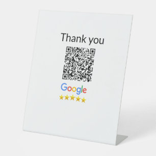 Simple minimal q r code add logo scan code name we pedestal sign