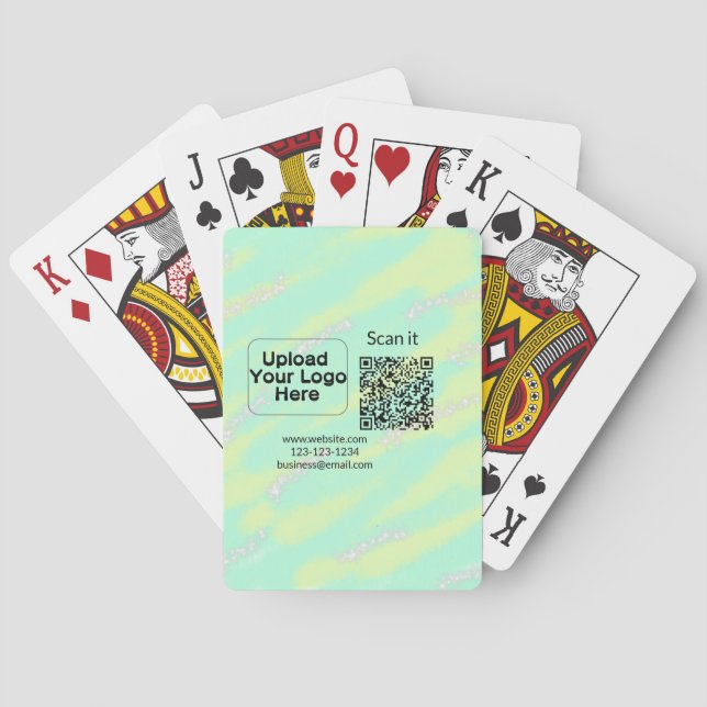Simple minimal q r code add logo scan code name we playing cards (Back)