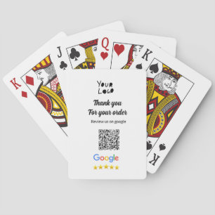 Simple minimal q r code add logo scan code name we playing cards