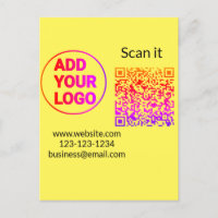 Simple minimal q r code add logo scan code name we