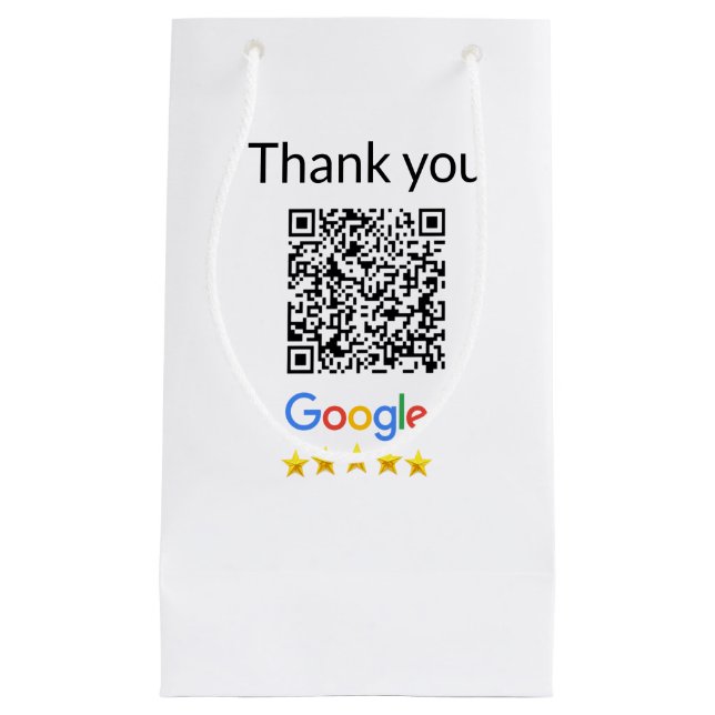 Simple minimal q r code add logo scan code name we small gift bag (Front)