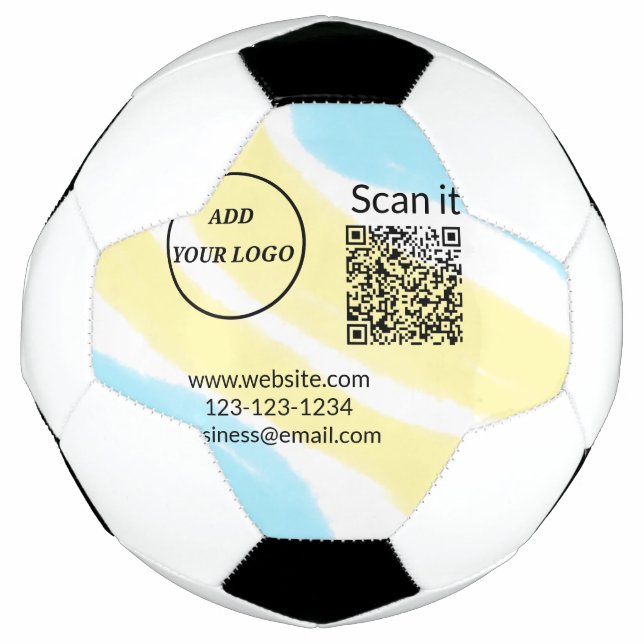 Simple minimal q r code add logo scan code name we soccer ball (Front)
