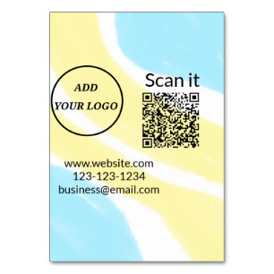 Simple minimal q r code add logo scan code name we table number