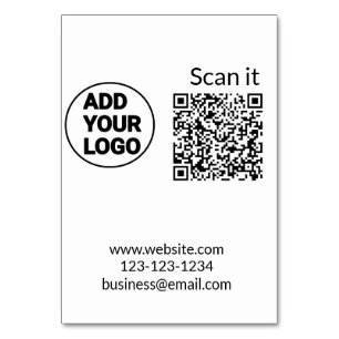 Simple minimal q r code add logo scan code name we table number