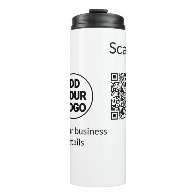 Simple minimal q r code add logo scan code name we thermal tumbler (Front)