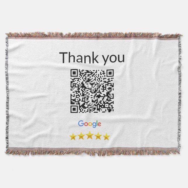 Simple minimal q r code add logo scan code name we throw blanket (Front)