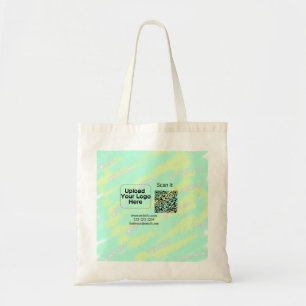 Simple minimal q r code add logo scan code name we tote bag
