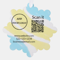 Simple minimal q r code add logo scan code name we