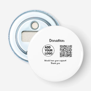 Simple minimal q r code add logo social-media text bottle opener