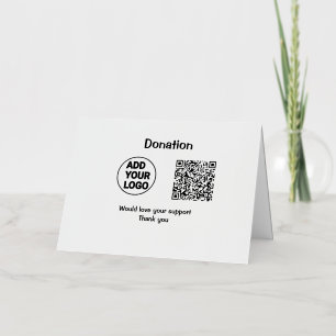 Simple minimal q r code add logo social-media text foil holiday card