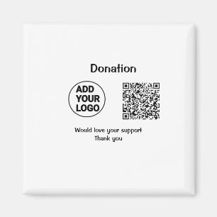 Simple minimal q r code add logo social-media text magnet