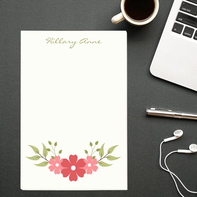 Simple Minimal Red & Pink Classy Elegant Floral Post-it Notes (Creator Uploaded)