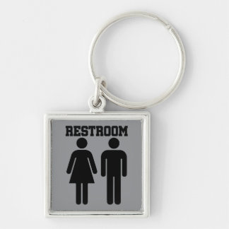 Simple Minimal Restroom Bathroom Toilet WC Key Ring