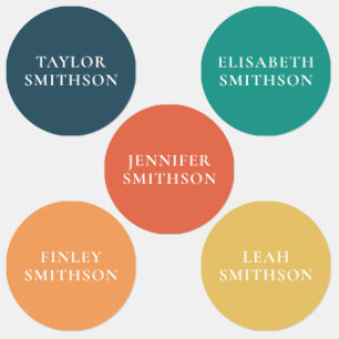     Simple Minimal Retro Colours Custom Name Schoo