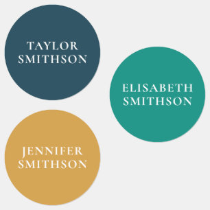 Simple Minimal Retro Colours Custom Name Schoo