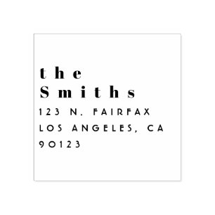 Simple minimal return address rubber stamp