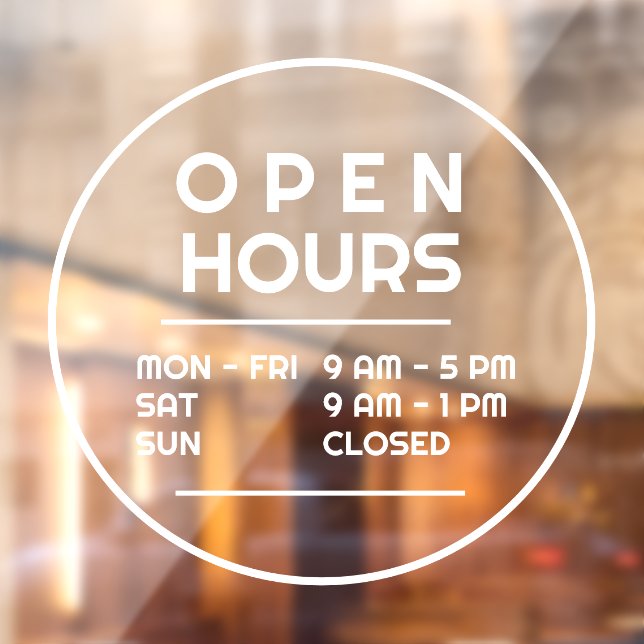 Simple Minimal Round Business Open Hours (Sheet 2)