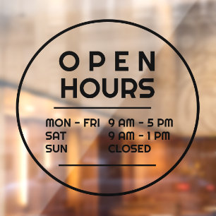 Simple Minimal Round Business Open Hours