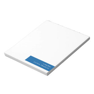 Simple Minimal Royal Blue Modern Colour Block Notepad