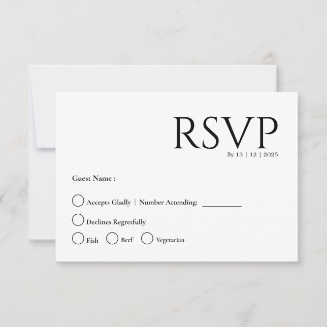 Simple minimal rsvp card (Front)