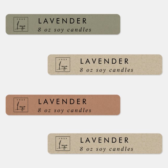 Simple Minimal Rustic Kraft Logo Candle Label (Group)