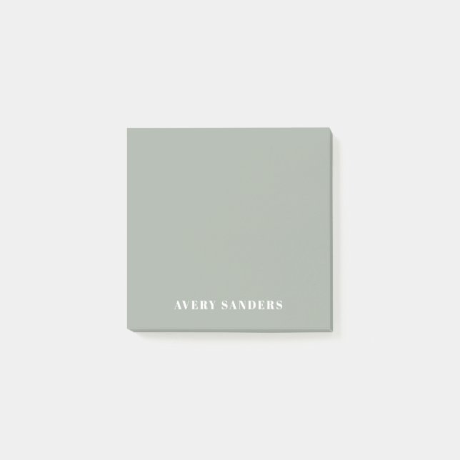 Simple Minimal Sage Green Modern Post-it Notes (Front)