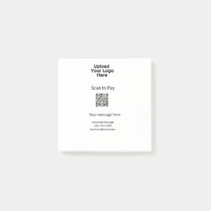 Simple minimal scan to pay Add QR logo website ema Post-it Notes