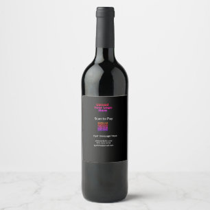 Simple minimal scan to pay Add QR logo website ema Wine Label