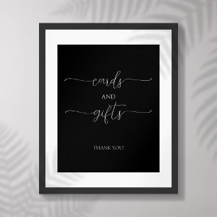 Simple Minimal Script Bridal Shower Cards & Gifts Poster
