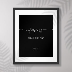 Simple Minimal Script Bridal Shower Favours Sign