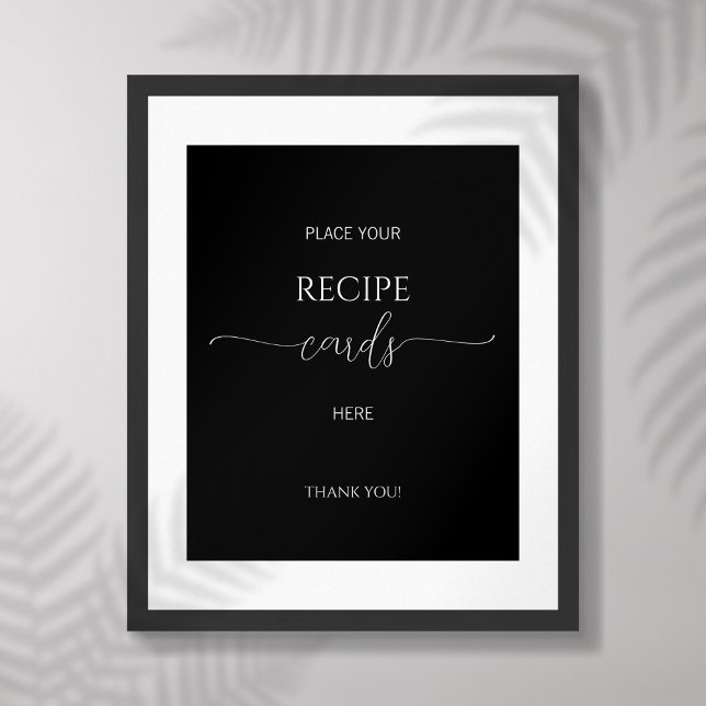 Simple Minimal Script Bridal Shower Recipe Cards Poster (Creator Uploaded)