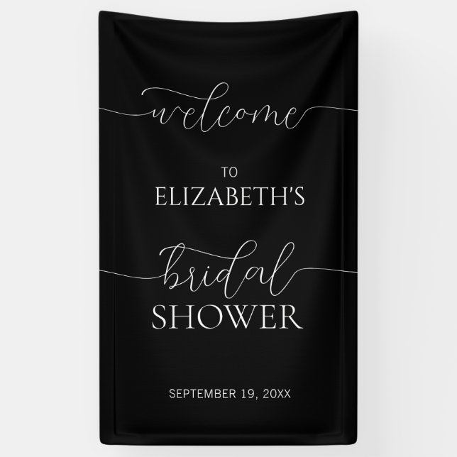 Simple Minimal Script Bridal Shower Welcome Banner (Vertical)