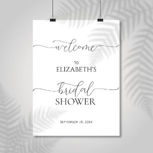 Simple Minimal Script Bridal Shower Welcome Sign