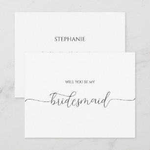 Simple Minimal Script Bridesmaid Proposal Card