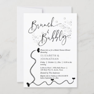Simple Minimal Script Brunch And Bubbly Invitation