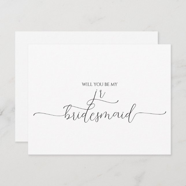 Simple Minimal Script Junior Bridesmaid Proposal Invitation (Front/Back)