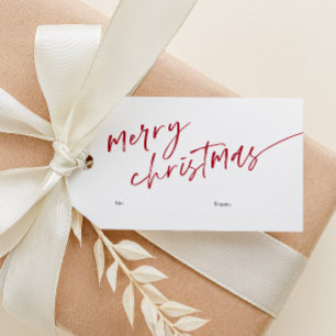 Simple Minimal Script Merry Christmas Gift Tags
