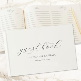 Simple Minimal Script Personalised Wedding Guest Book