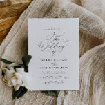 simple minimal script wedding invitation<br><div class="desc">simple minimal black and white design wedding invite and elegant text. The colours and text can be personalised.</div>