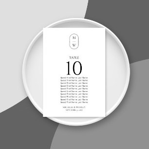 Simple Minimal Script Wedding Seating Chart Table Number