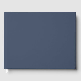simple minimal solid color custom blue gray rich  guest book