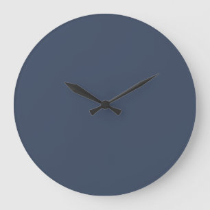 simple minimal solid color custom blue gray rich large clock