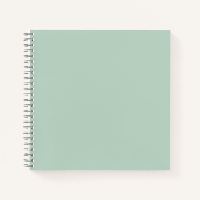simple minimal solid color custom green gray boho  notebook (Front)