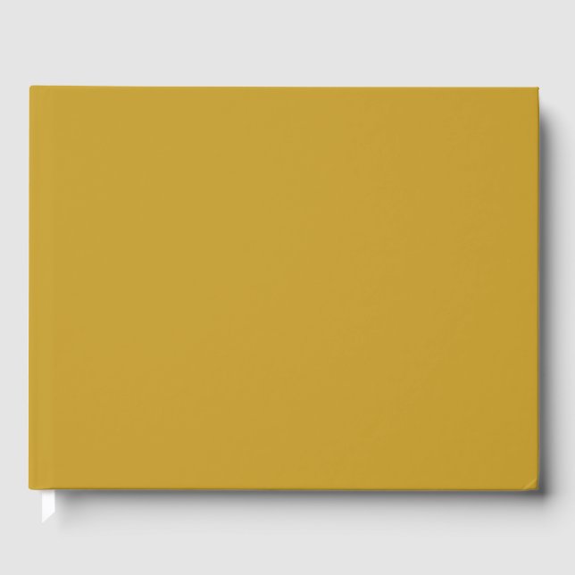 simple minimal solid colour custom mustard golden  guest book (Front)
