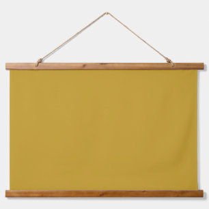 simple minimal solid colour custom mustard golden  hanging tapestry