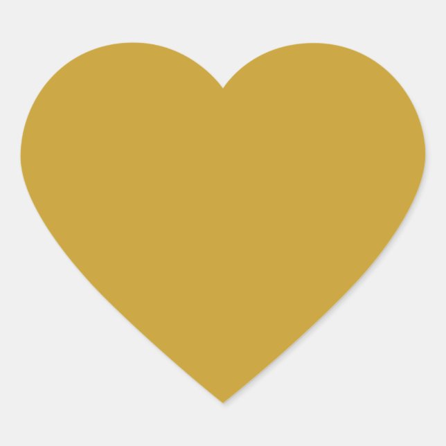simple minimal solid colour custom mustard golden  heart sticker (Front)